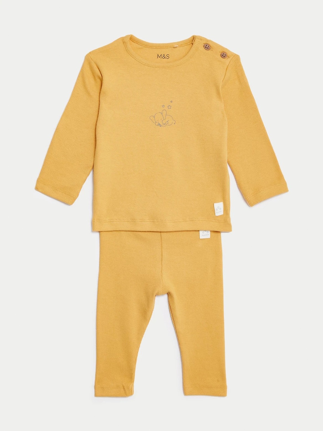 

Marks & Spencer Infants Girls Graphic Printed T-shirt With Pyjamas, Mustard