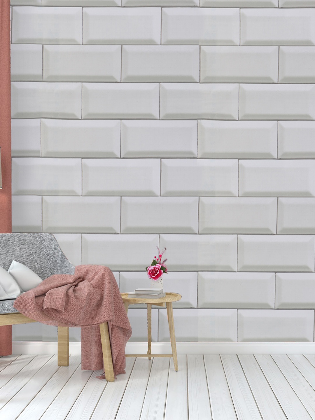

Dakshya Industries White Tile Pattern Self Adhesive Wall Stickers