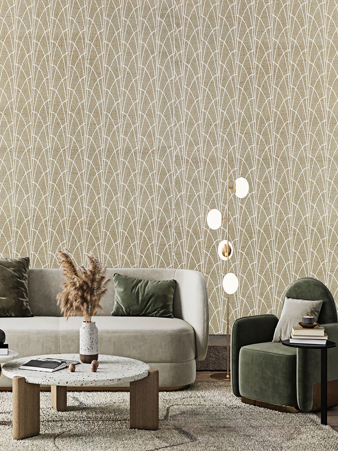 

Dakshya Industries Abstract Printed Adhesive Wall Sticker, Taupe