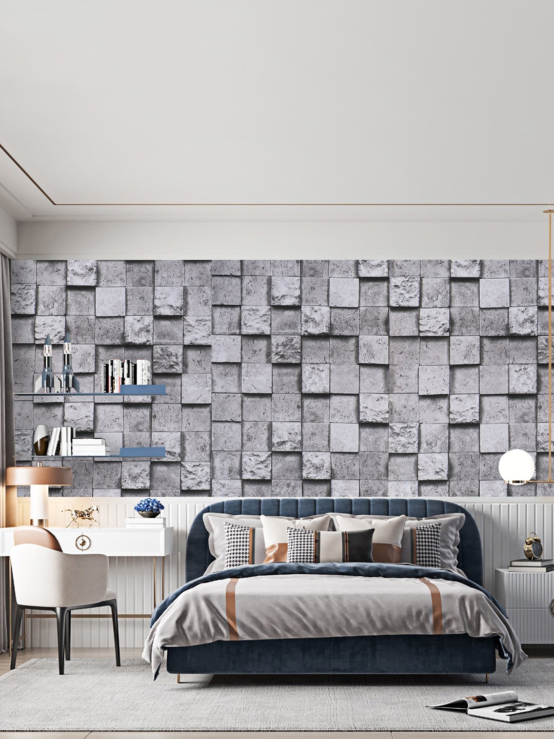 

Dakshya Industries Grey Geometric Printed Self-Adhesive Wallpaper