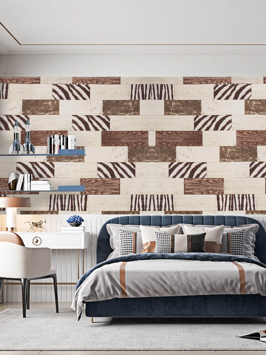 

Dakshya Industries Beige & Brown Geometric Printed Self-Adhesive Wallpaper