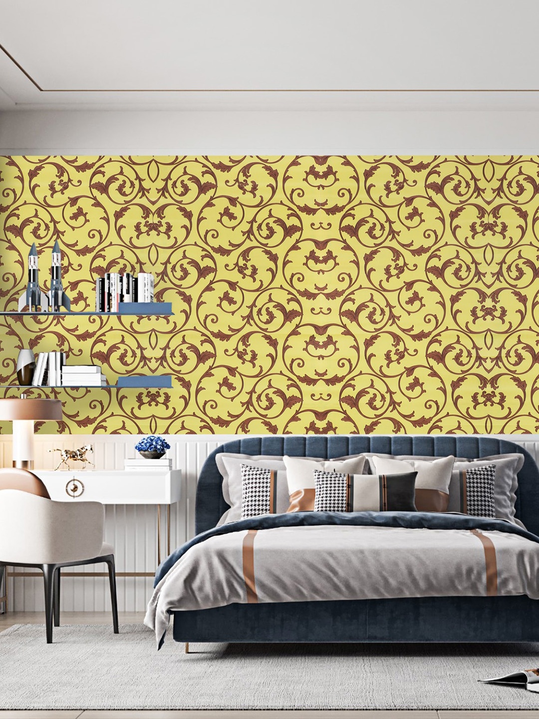 

Dakshya Industries Yellow & Brown Floral Printed Self Adhesive Wallpaper