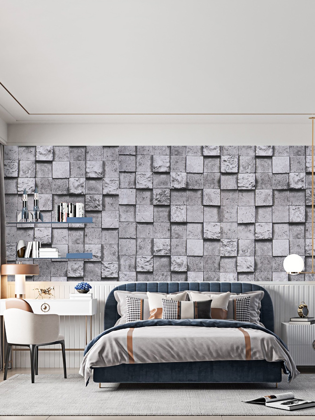 

Dakshya Industries Grey Geometric Printed Self Adhesive Wallpaper