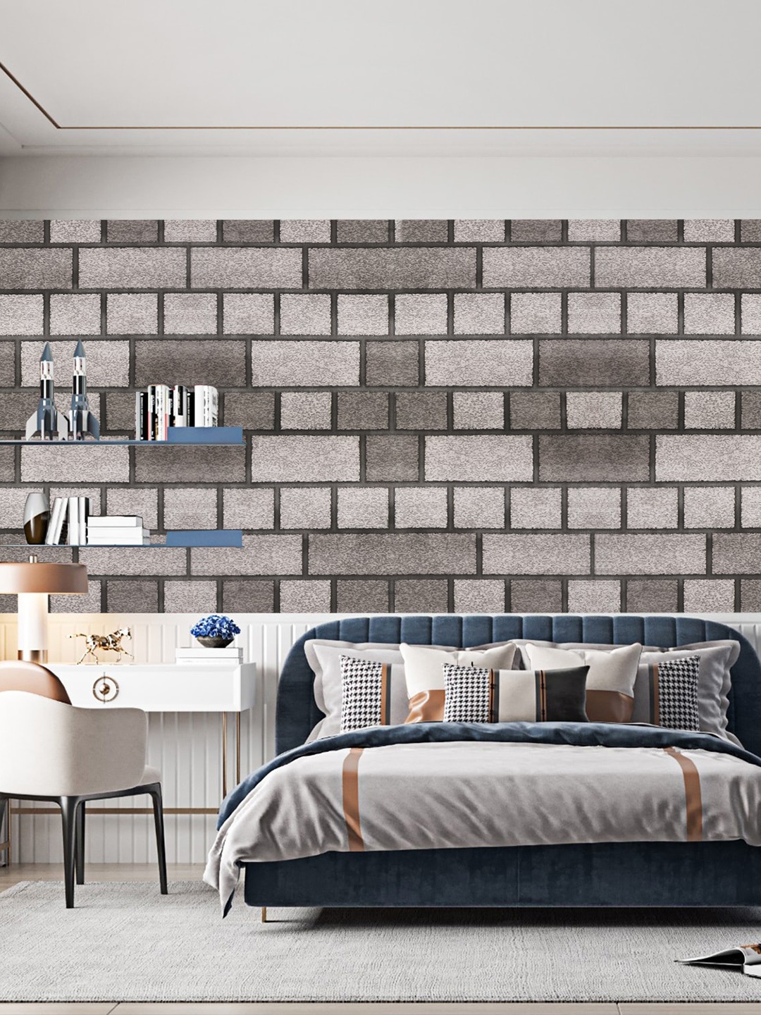 

Dakshya Industries Grey Geometric Printed Self-Adhesive Wallpaper
