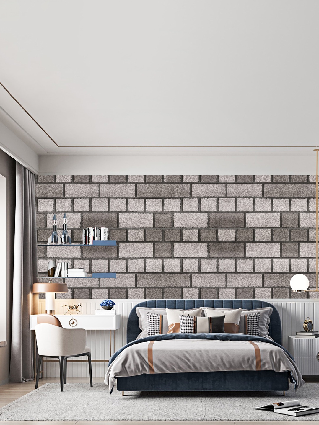 

Dakshya Industries Grey Abstract Printed Self-Adhesive Wallpaper