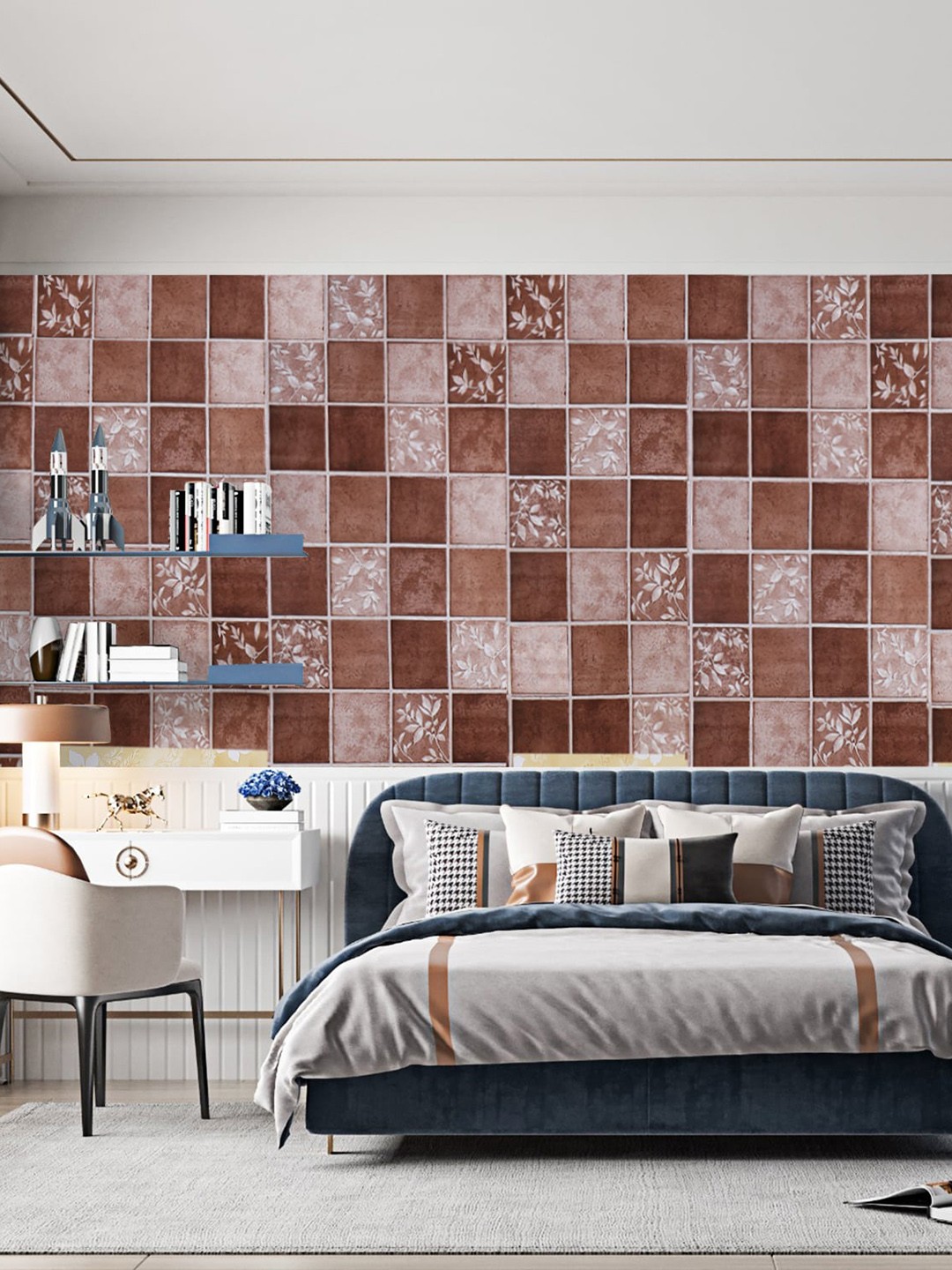 

Dakshya Industries Brown Floral Printed Self-Adhesive Wallpaper