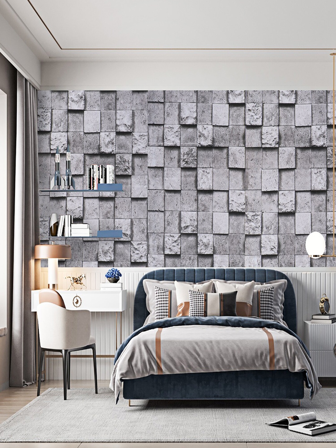 

Dakshya Industries Grey Printed Self-Adhesive Wallpaper