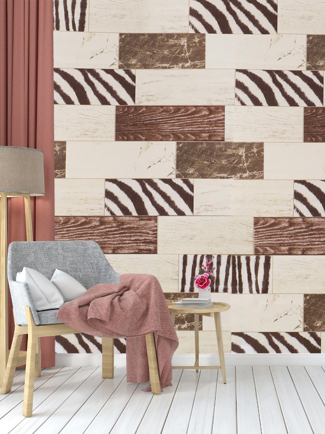 

Dakshya Industries Brown & Beige Printed Self-Adhesive Wallpaper