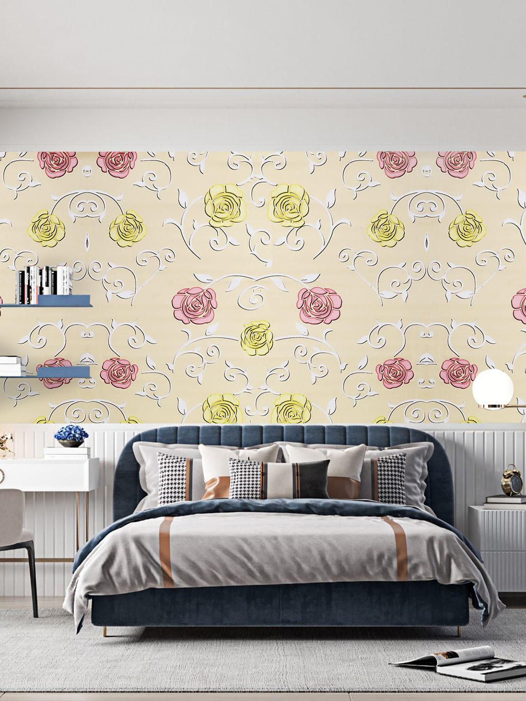 

Dakshya Industries Pink & Green Floral Printed Self-Adhesive Wallpaper