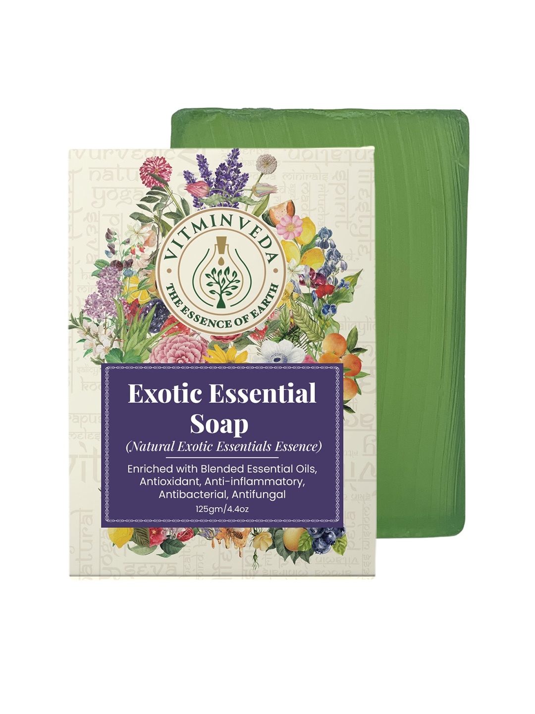 

VITMINVEDA Natural Exotic Essential Herbal Soap Bar - 125g, Blue