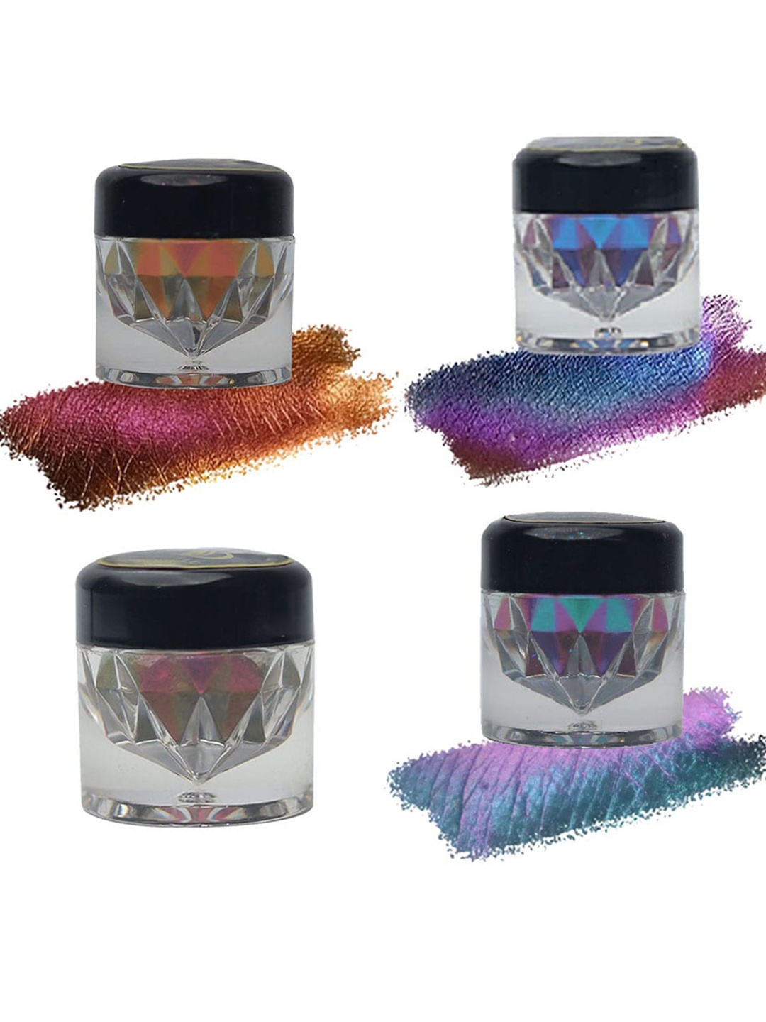 

Veoni BELLE Multichrome Set Of 4 Duochrome Glitter Pigment Eyeshadow - 2g Each, Multi