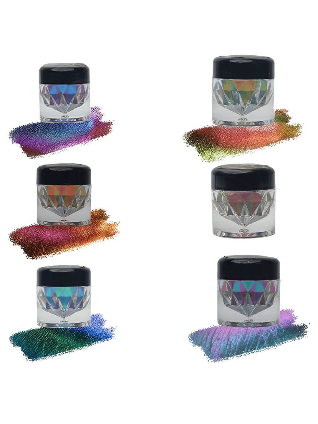 Veoni BELLE 6Pcs Color Changing Eyeshadow -Rust-Fall-Aqua-Venus-Mercury-Wine Gold 2g Each, Multi