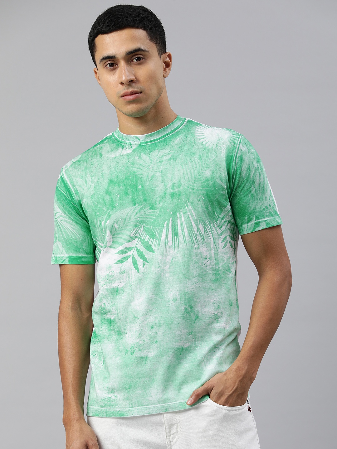 Huetrap Men Abstract Printed T-shirt, White