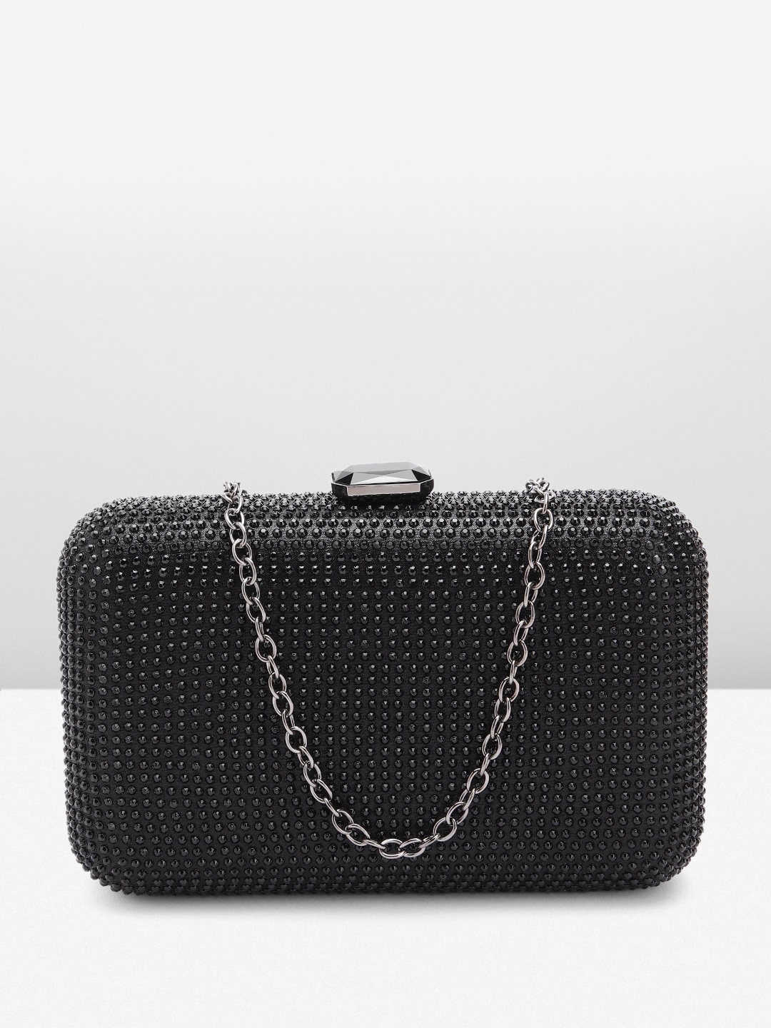 

Lino Perros Embellished Party Box Clutch, Black