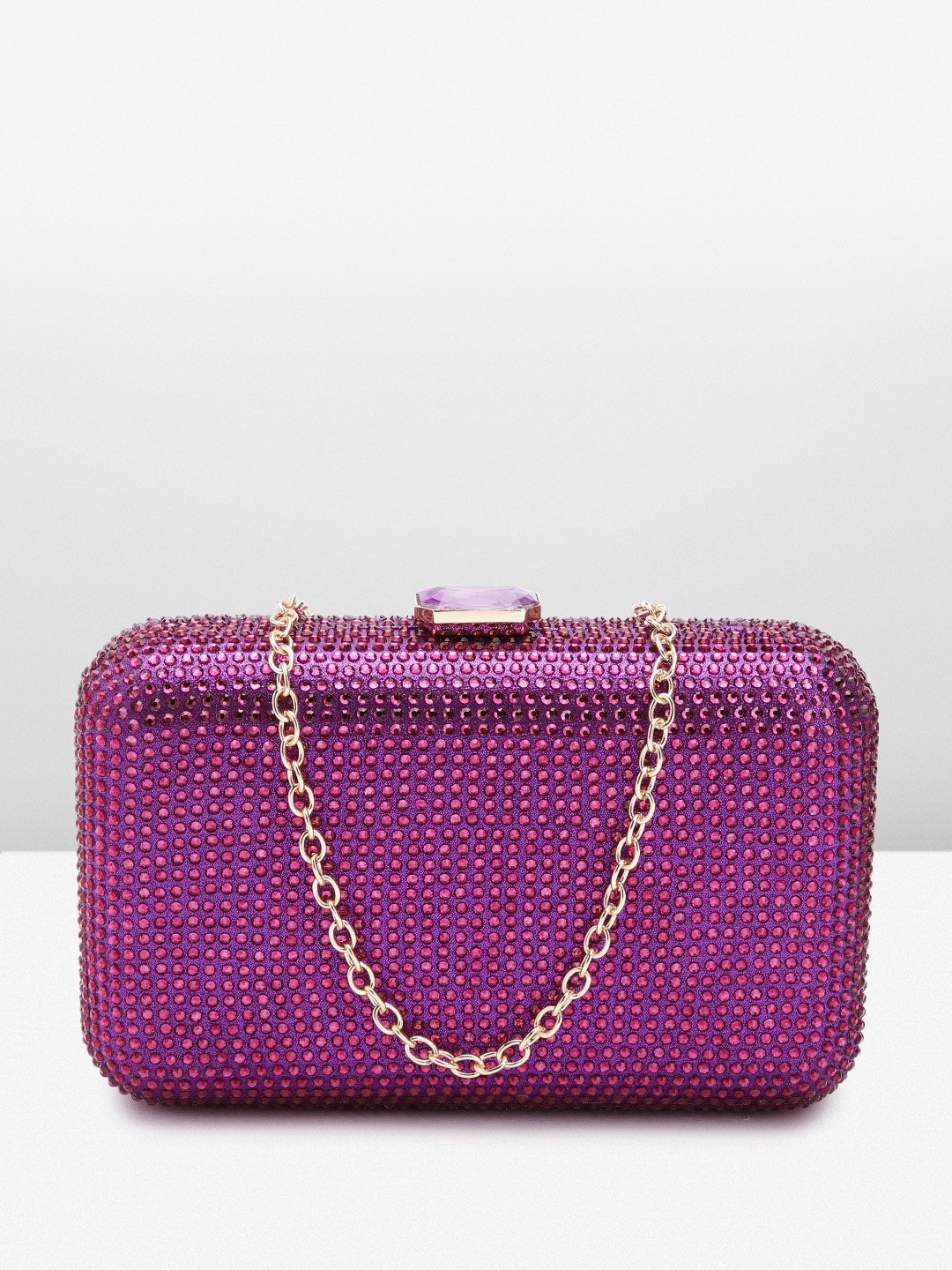 

Lino Perros Embellished Party Box Clutch, Purple