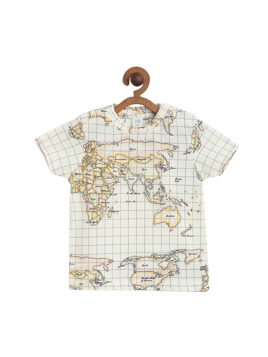 

MINI KLUB Boys Off-White Printed Round Neck T-shirt