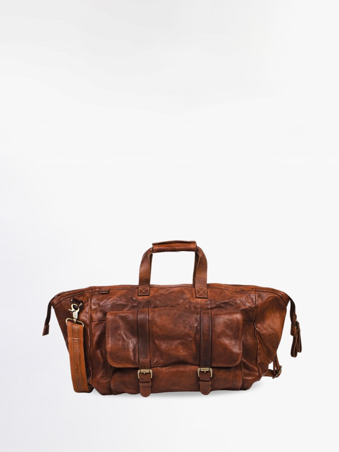 

ART N VINTAGE Unisex Water-Resistant Large Weekender Leather Duffel Bag, Tan