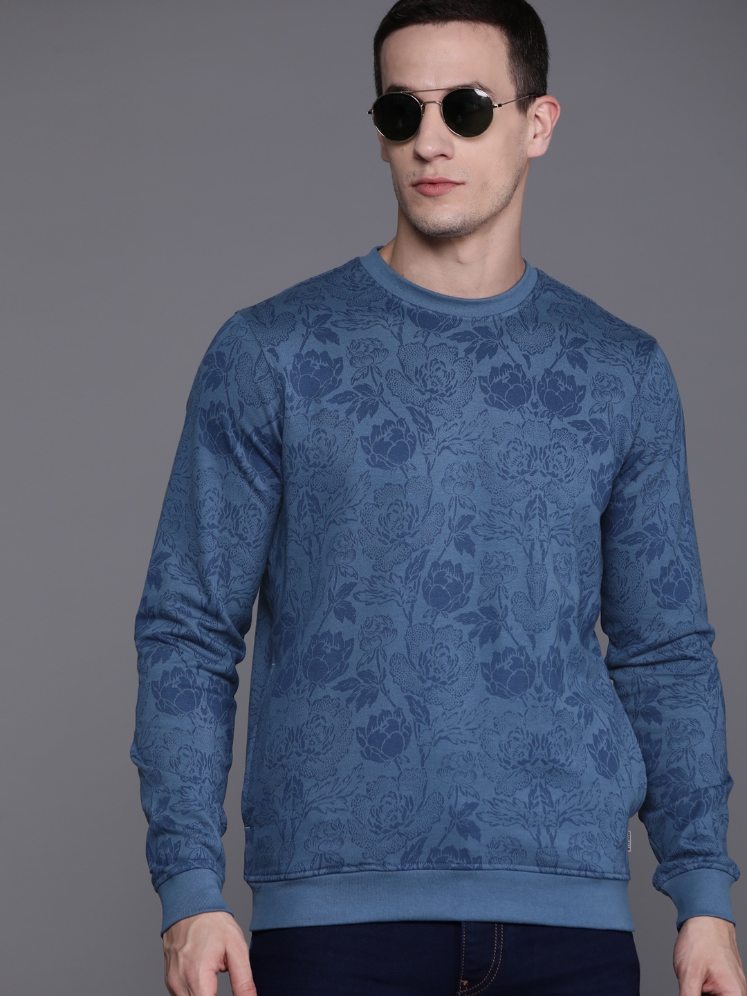 

Louis Philippe Jeans Pure Cotton Printed Sweatshirt, Blue