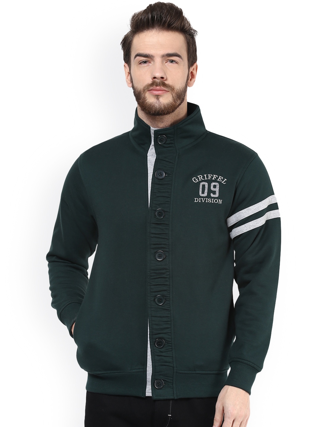 

GRIFFEL Men Green Printed Sweatshirt