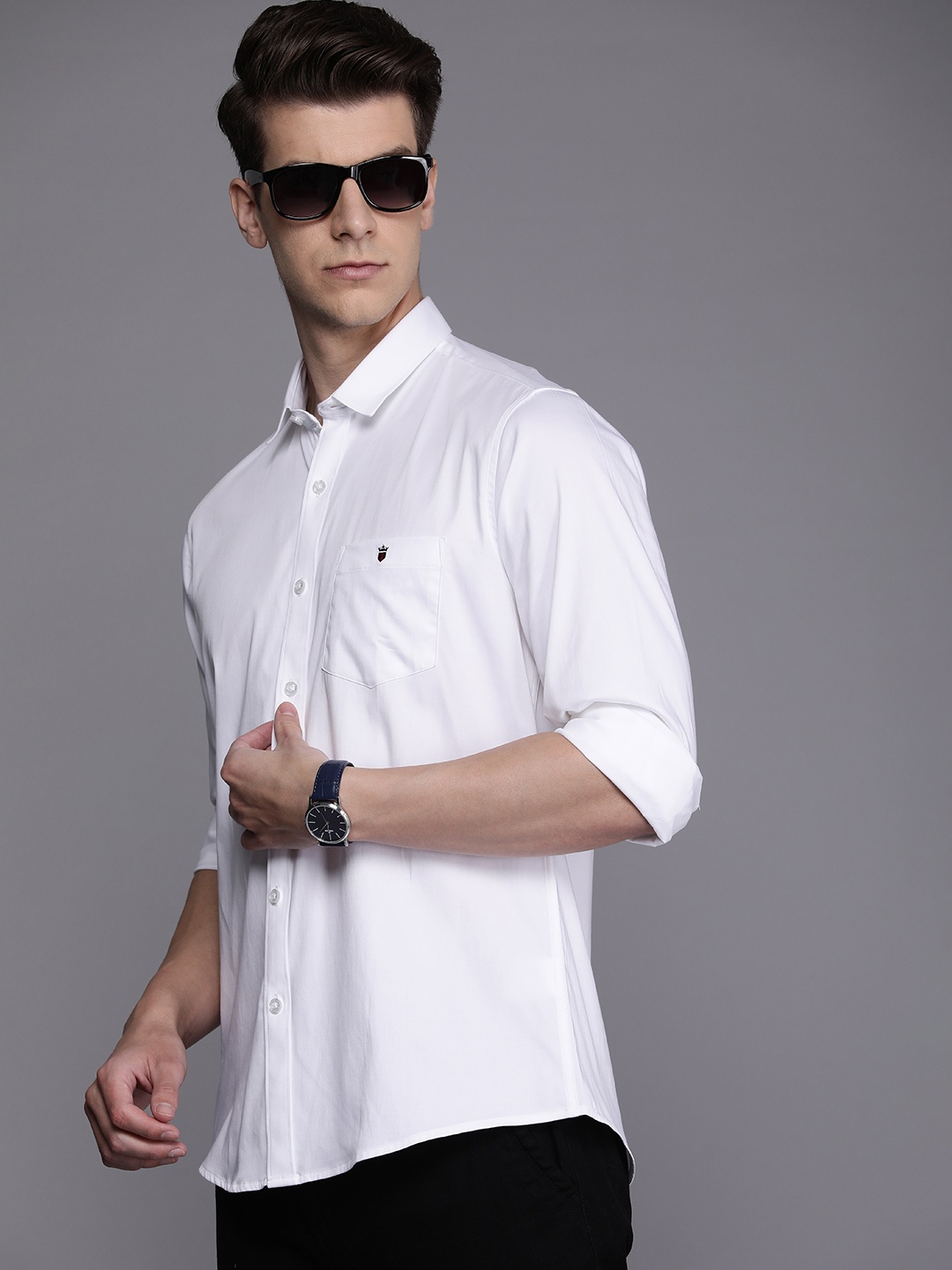 

Louis Philippe Jeans Long Sleeves Slim Fit Solid Casual Shirt, White