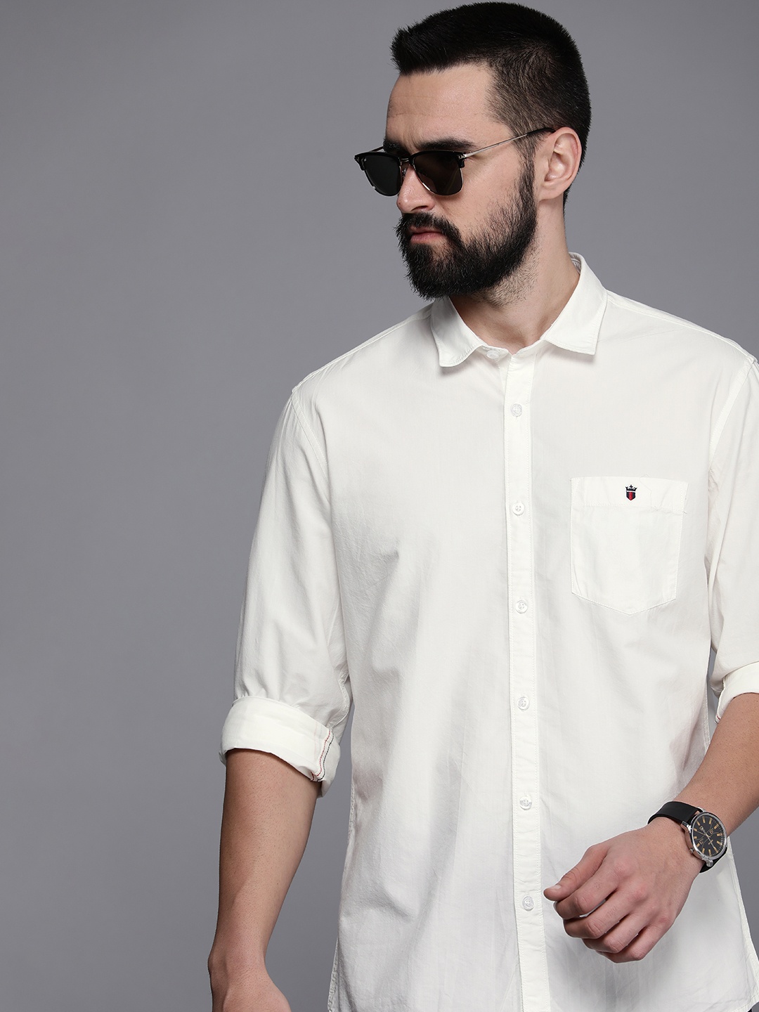 

Louis Philippe Jeans Solid Slim Fit Casual Shirt, White