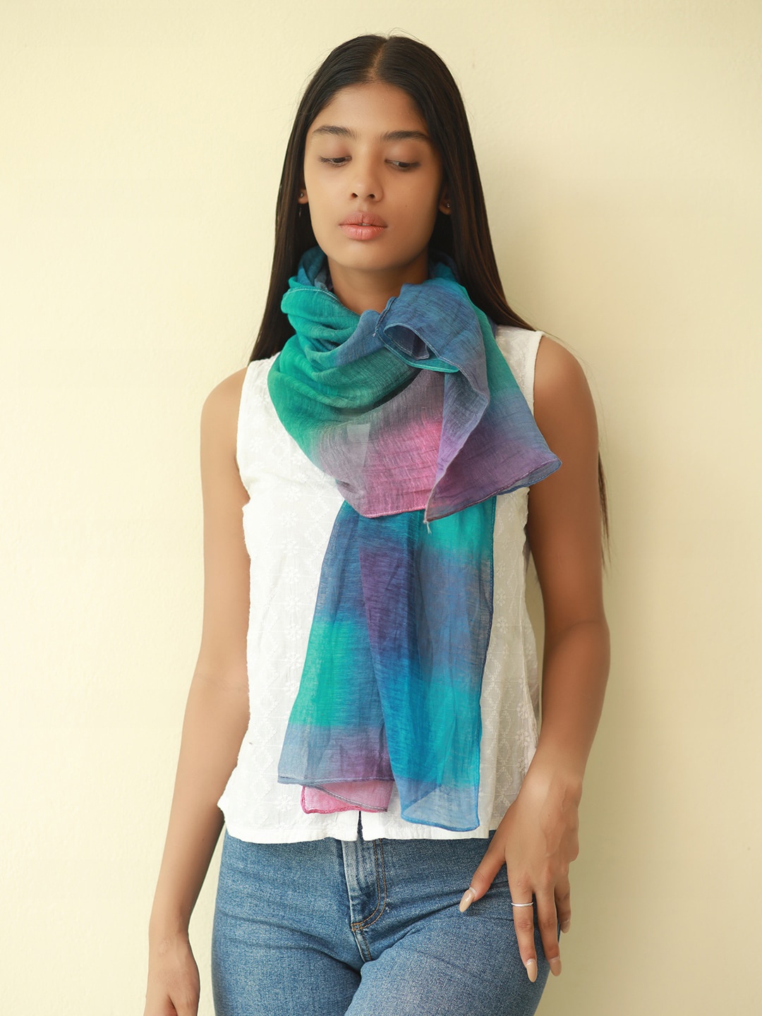 

Ayesha Women Blue & Pink Scarf