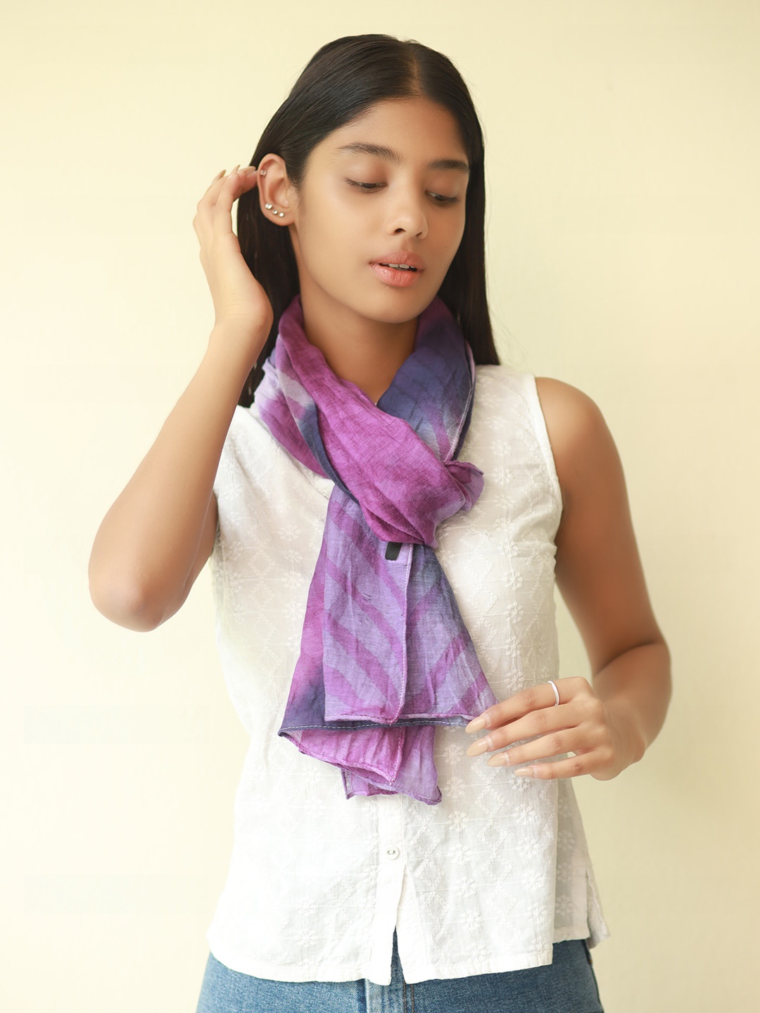 

Ayesha Women Purple & Blue Scarf