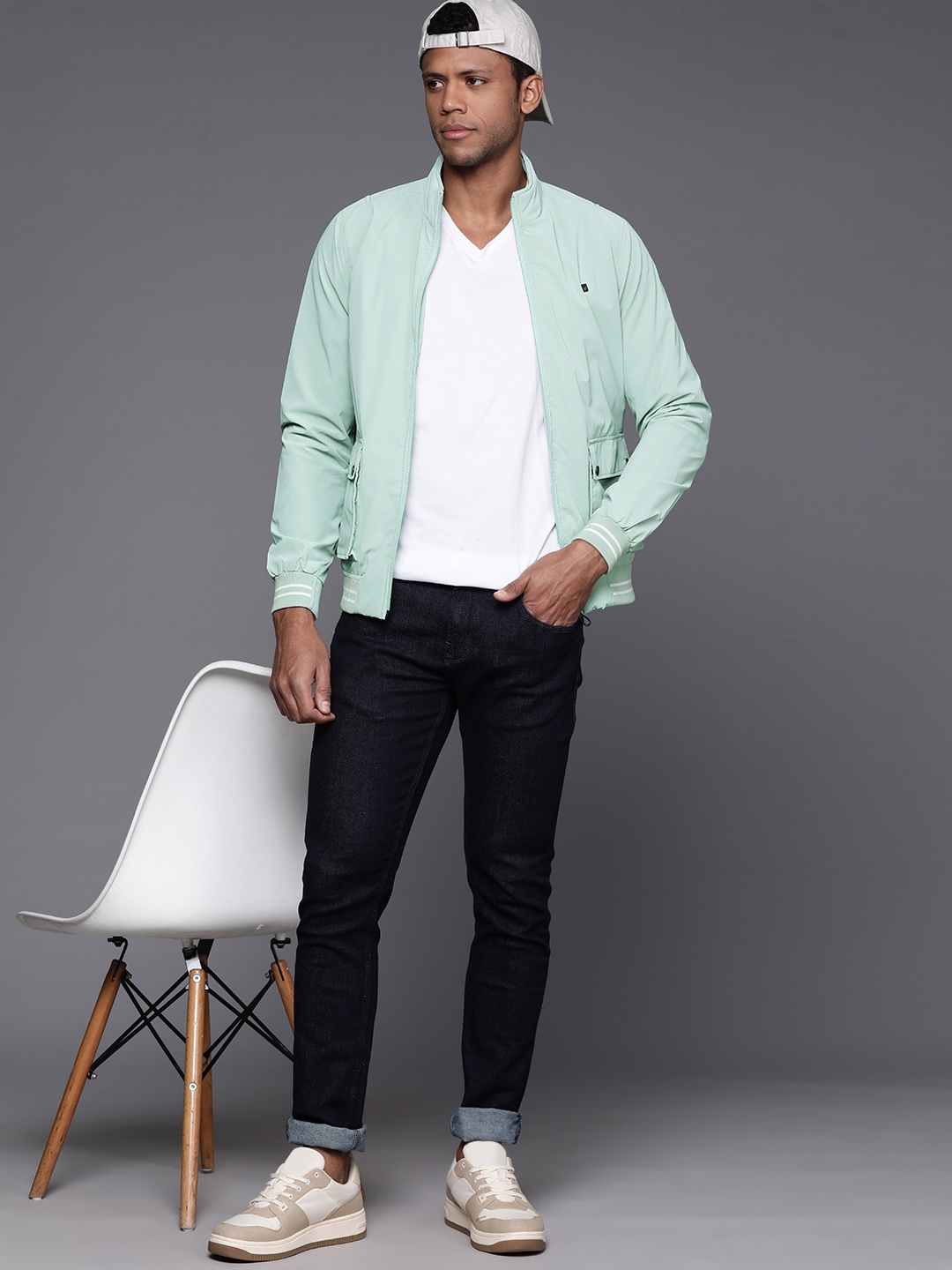 

Louis Philippe Sport Pocket Detail Bomber Jacket, Sea green
