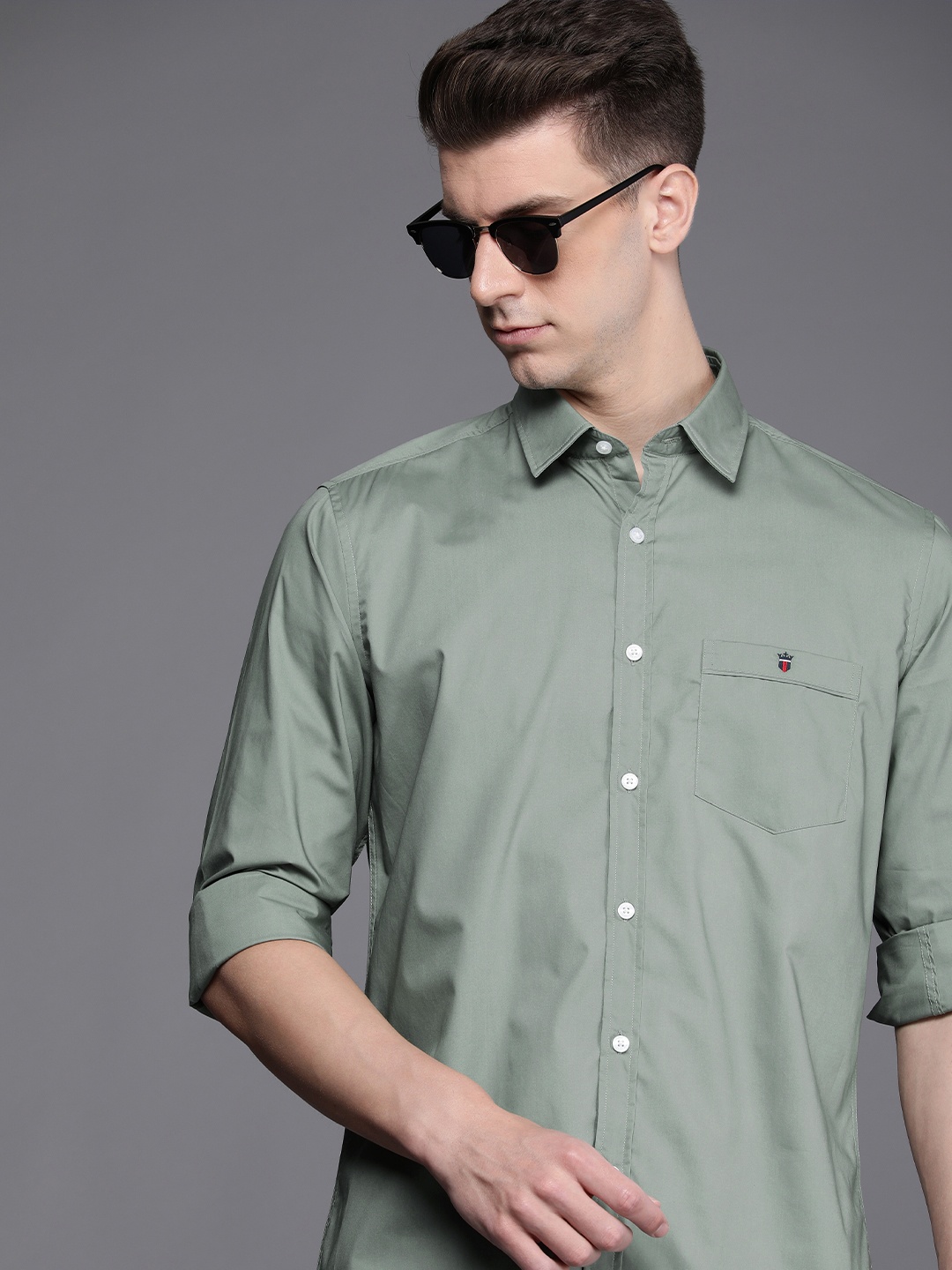 

Louis Philippe Sport Pure Cotton Slim Fit Casual Shirt, Olive