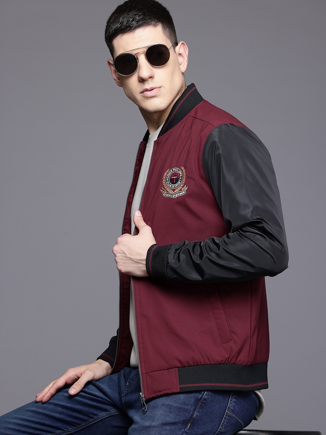 

Louis Philippe Sport Bomber Jacket, Maroon