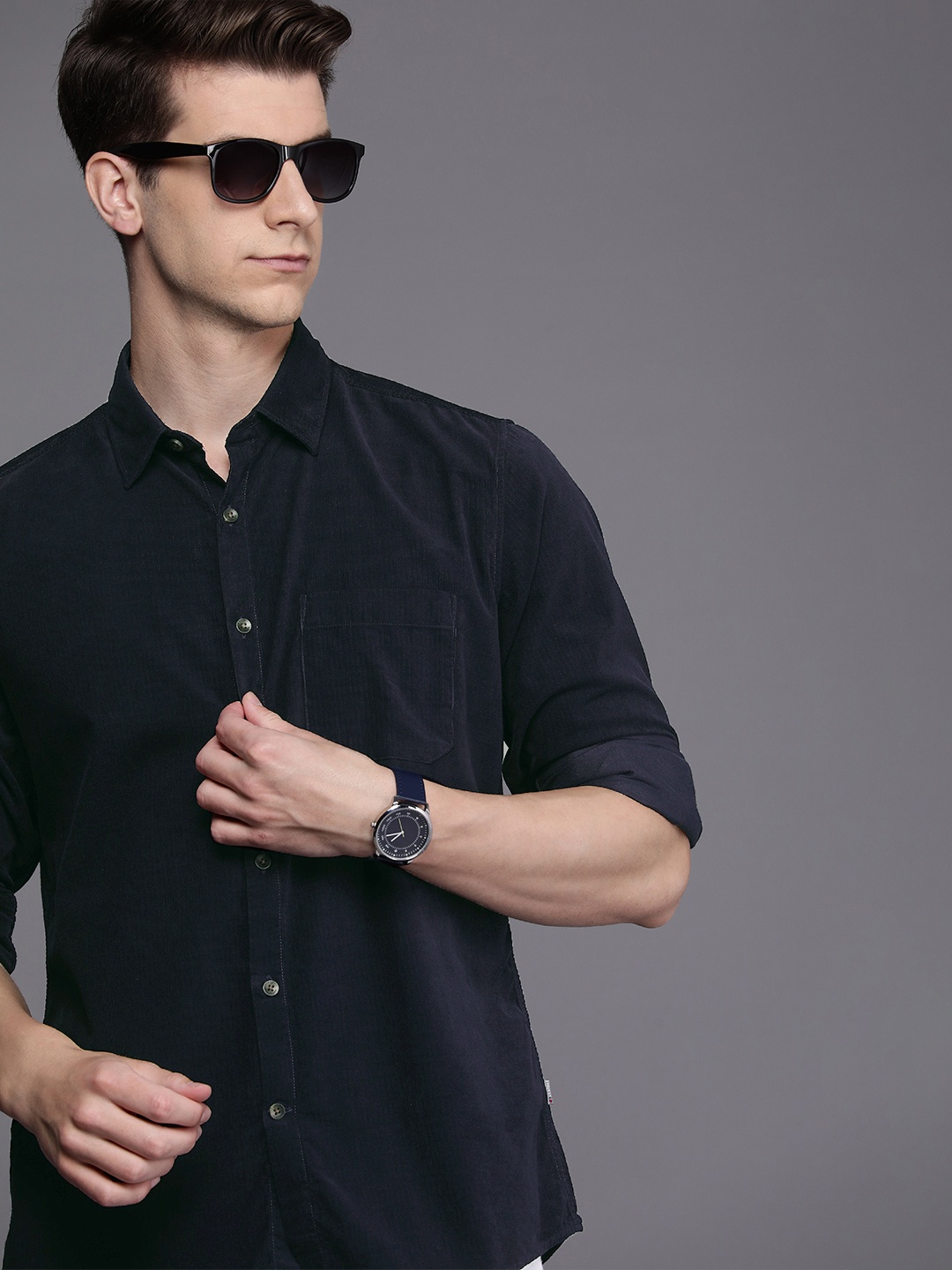 

Louis Philippe Sport Slim Fit Casual Shirt, Navy blue
