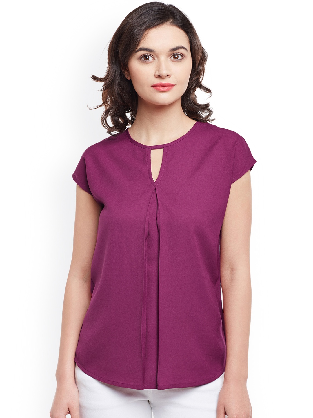 

WISSTLER Women Burgundy Solid Top