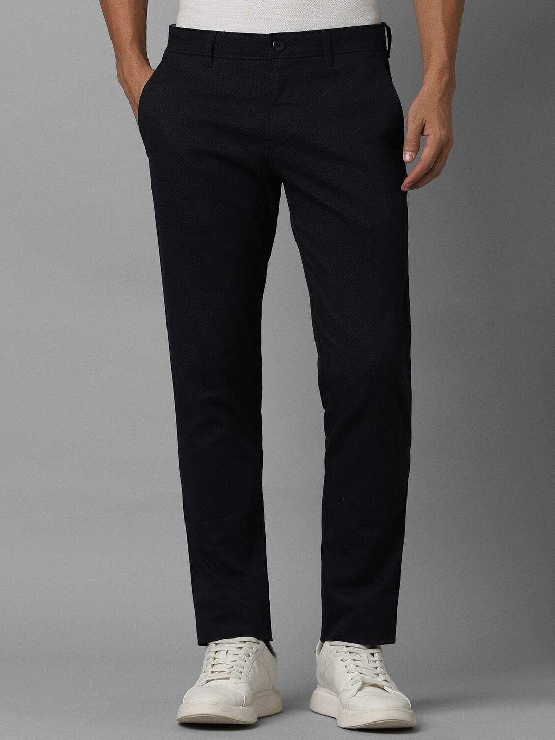 

Louis Philippe Sport Men Printed Super Slim Fit Chinos Trousers, Black