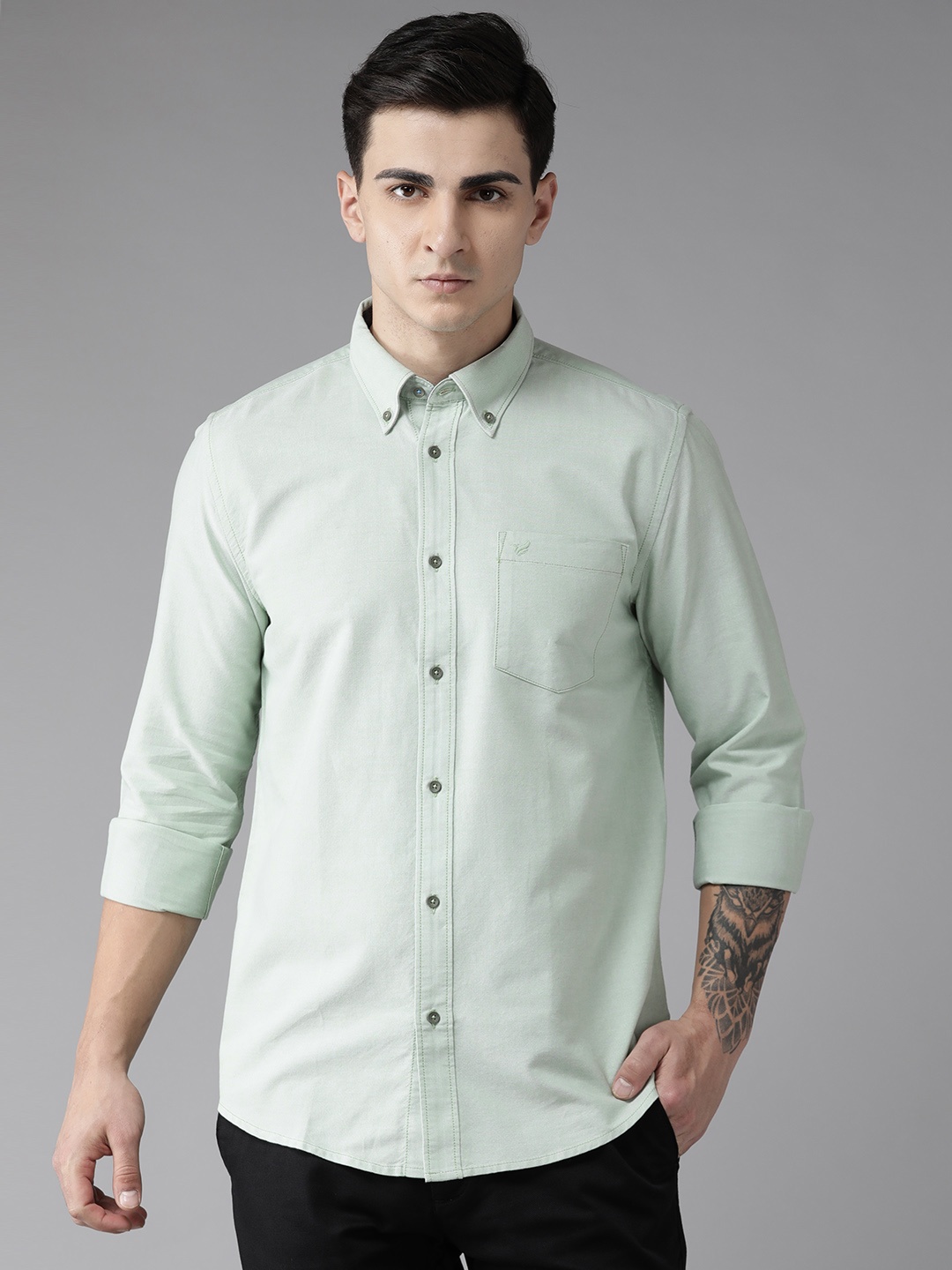 

Blackberrys Pure Cotton Slim Fit Shirt, Green