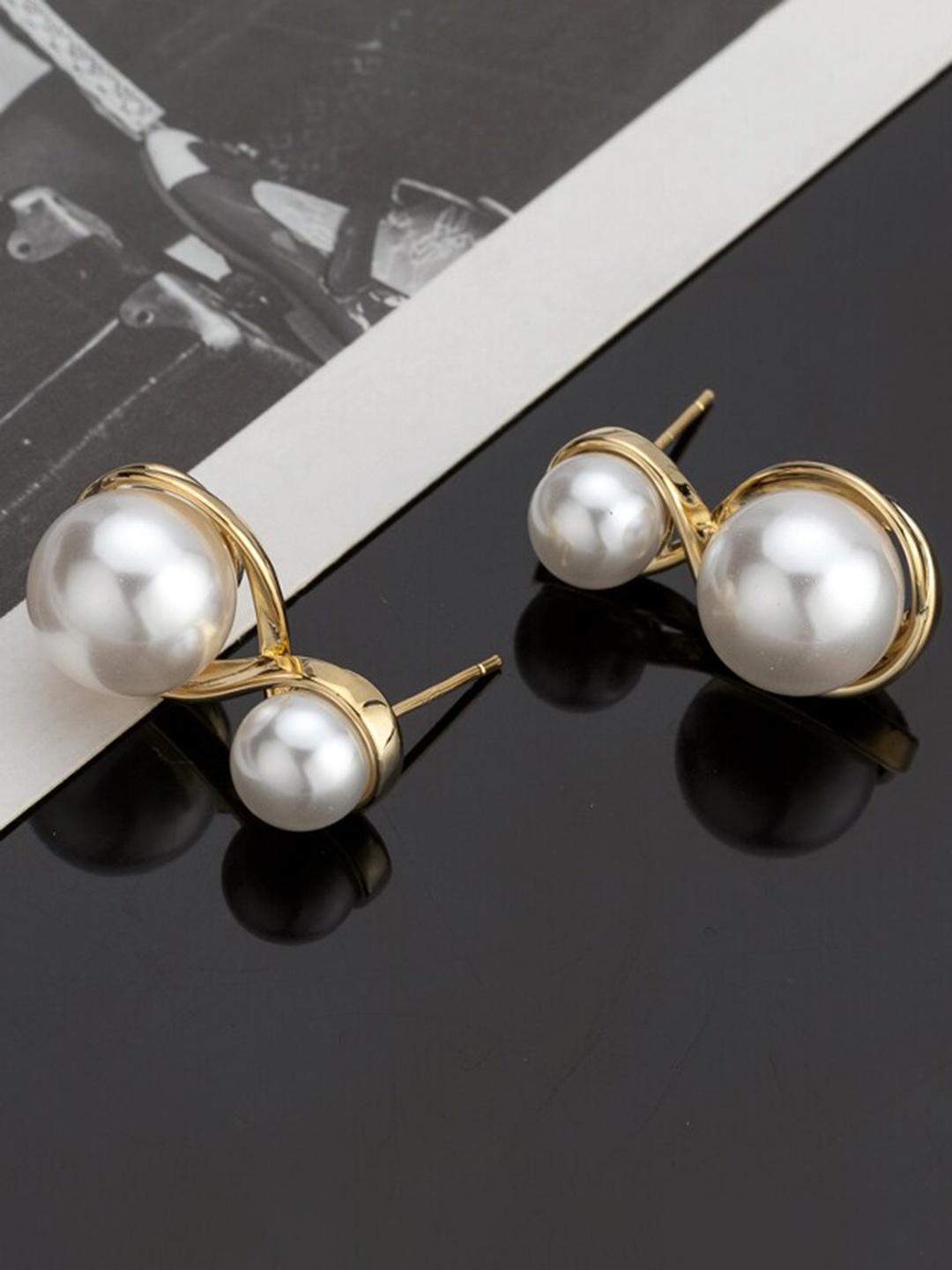 

VIEN Gold-Plated Stainless Steel Infinity Shaped Drop Earrings