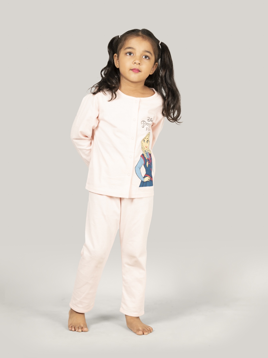 

Zalio Girls Frozen Printed Pure Cotton Night suit, Pink