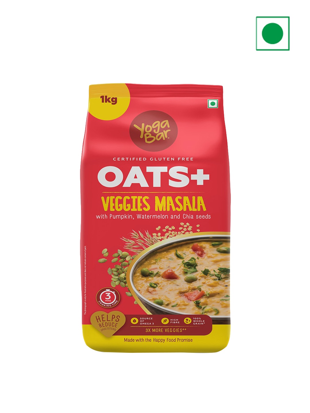 

Yogabar Veggie Masala Oats-1kg, Red