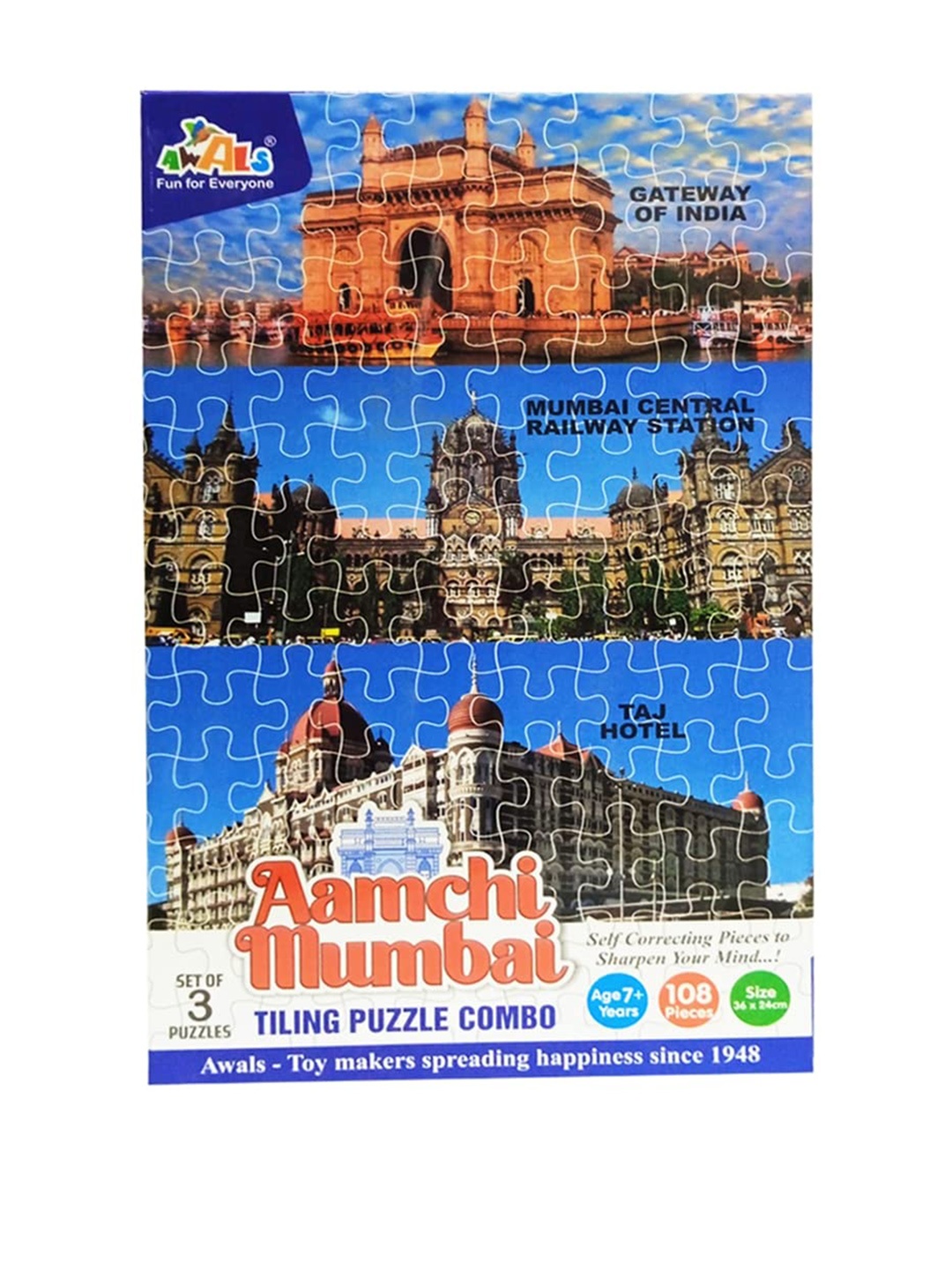 

MUREN Set Of 3 India Puzzle Game, Blue