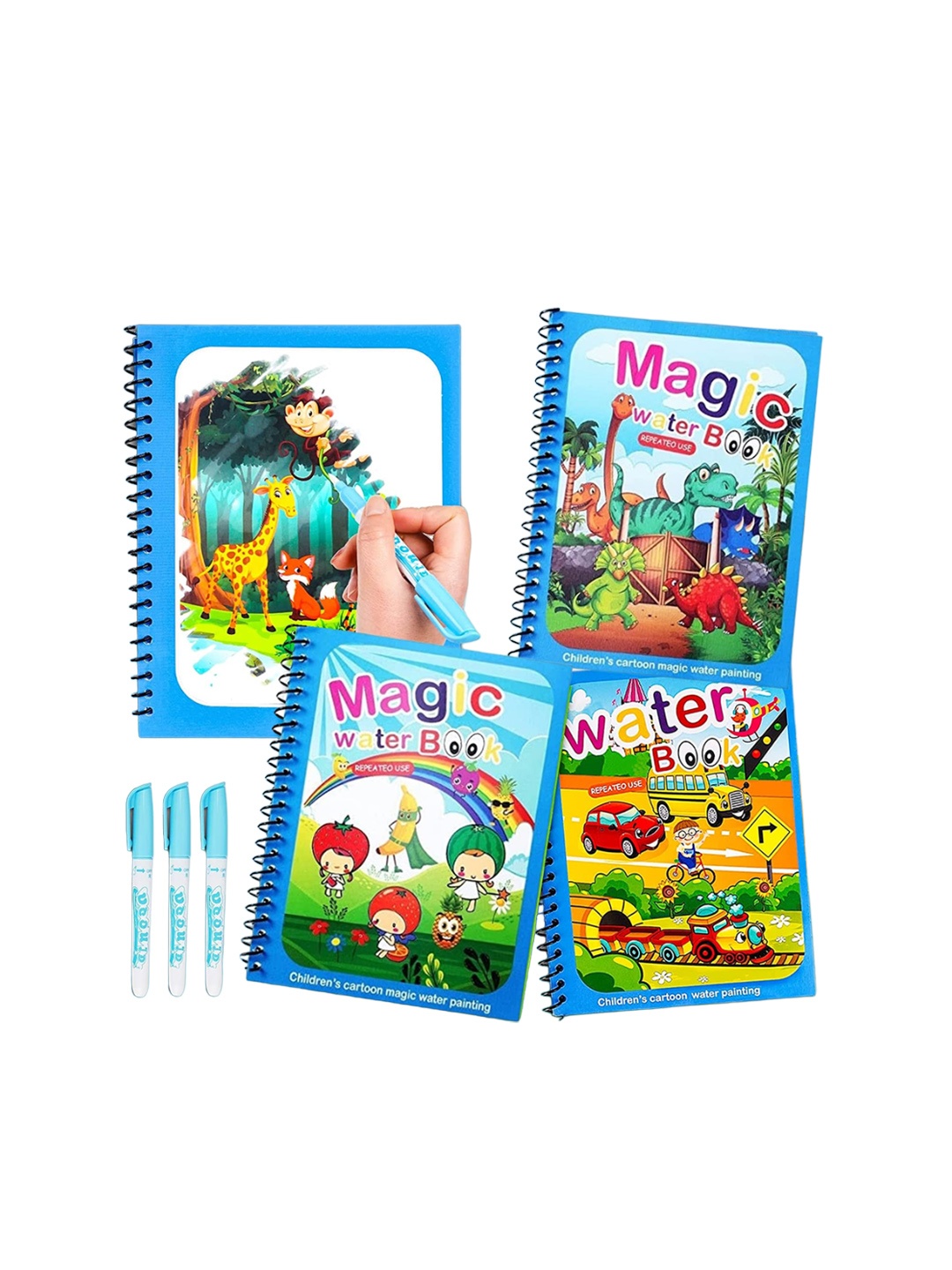 

MUREN Kids Magic Water Coloring Reusable Books, Blue