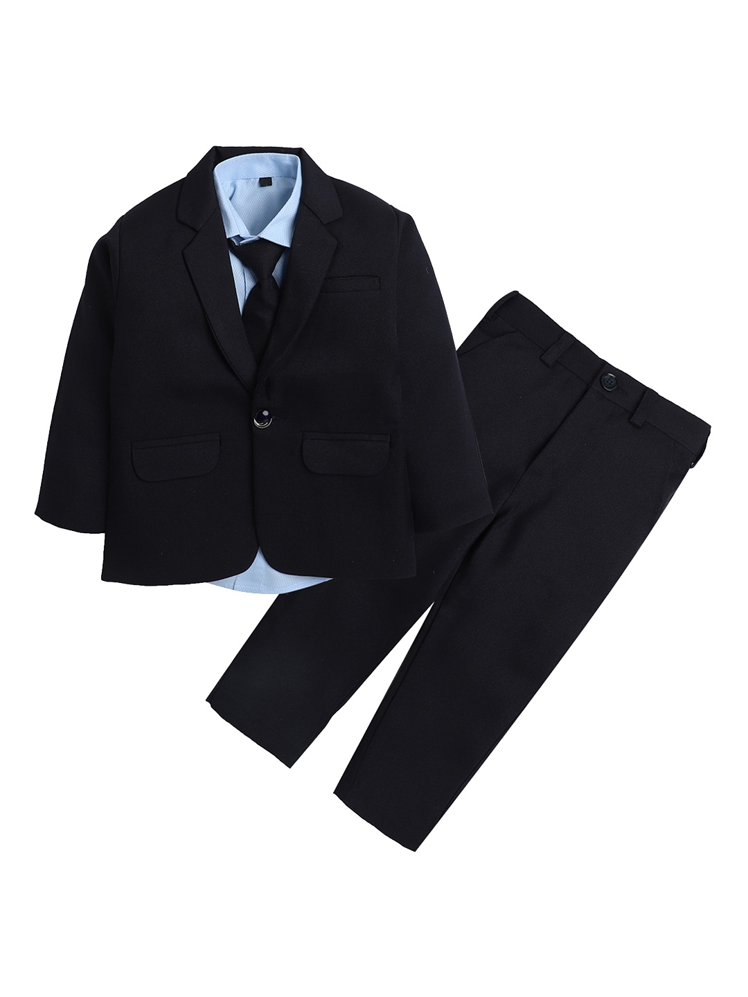 

Lil homies Boys Single-Breasted Regular-Fit Three-Piece Suits, Navy blue