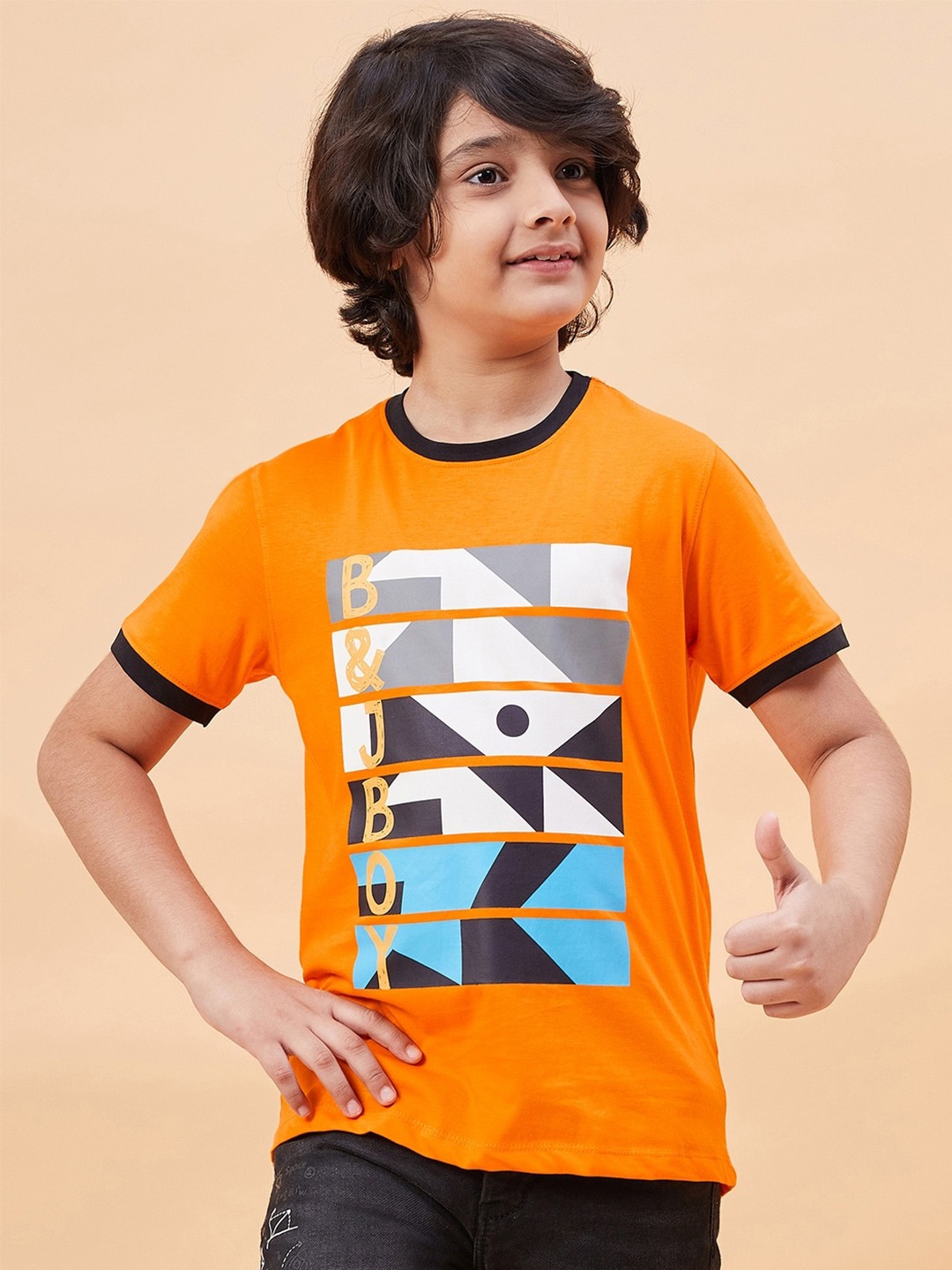 

Ben & Joe Boys Graphic Printed T-shirt, Orange