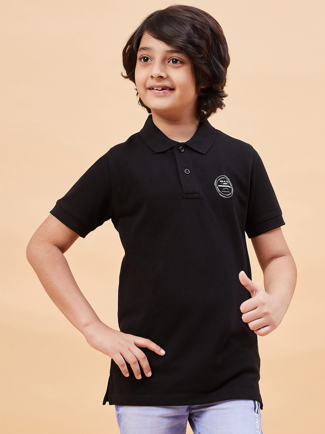 

Ben & Joe Boys Polo Collar Short Sleeves T-shirt, Black