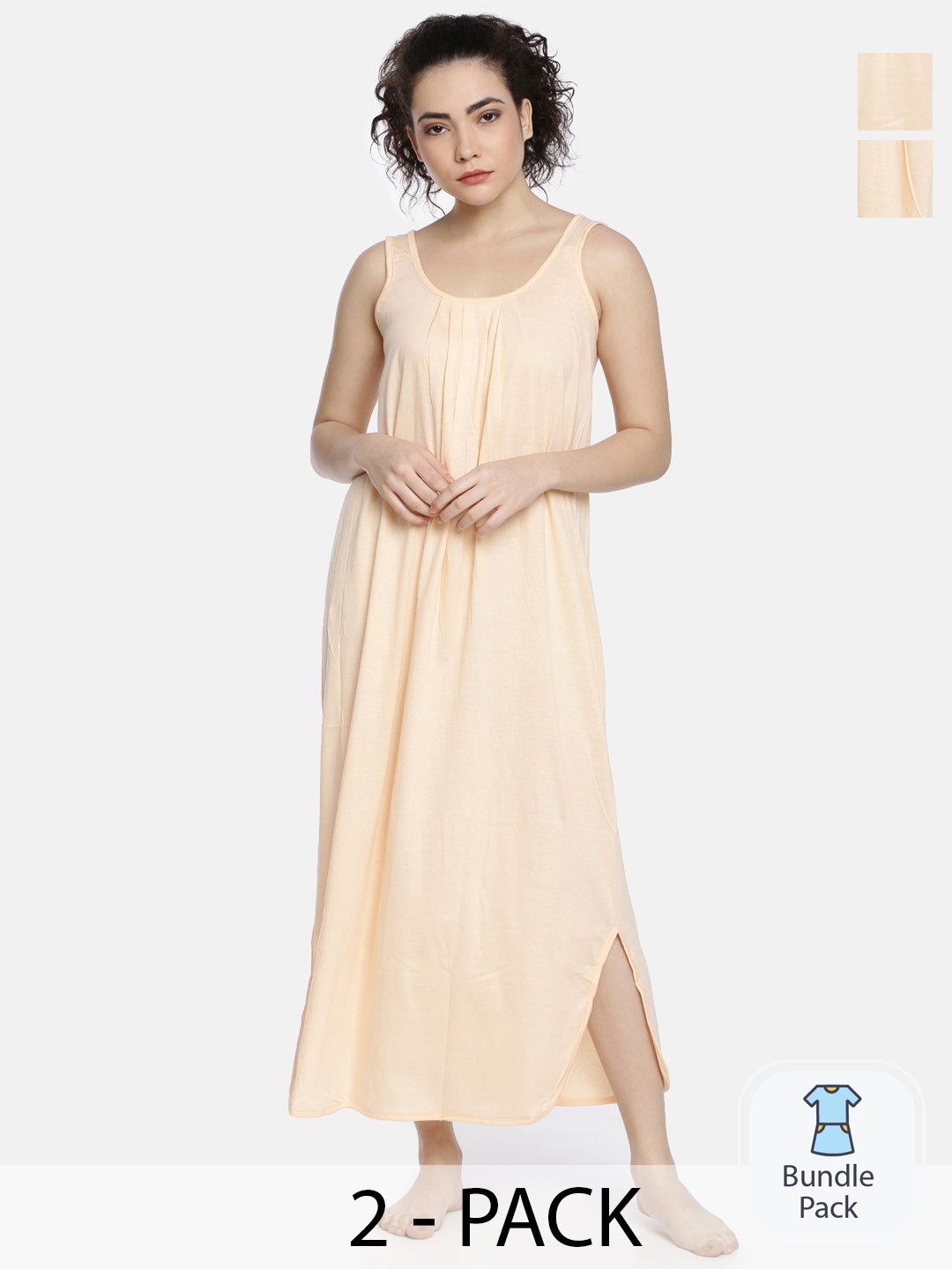

GOLDSTROMS Pack Of 2 Sleeveless Maxi Nightdress, Peach