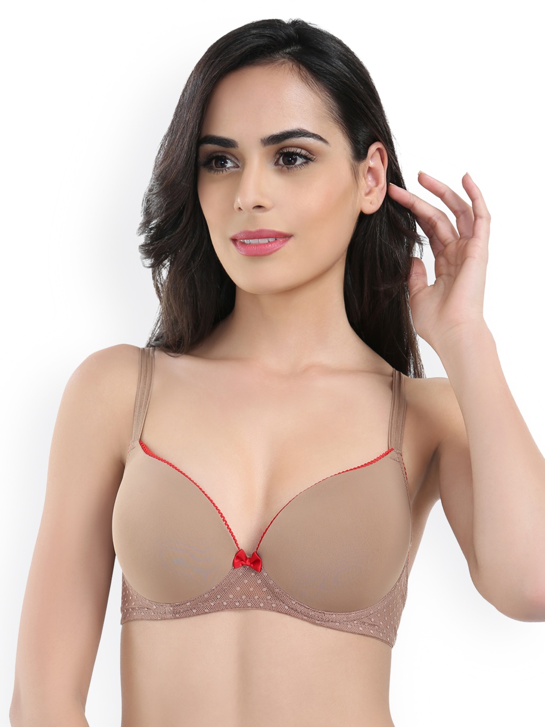 

Candour London Tan Solid Underwired Lightly Padded T-shirt Bra 2494982