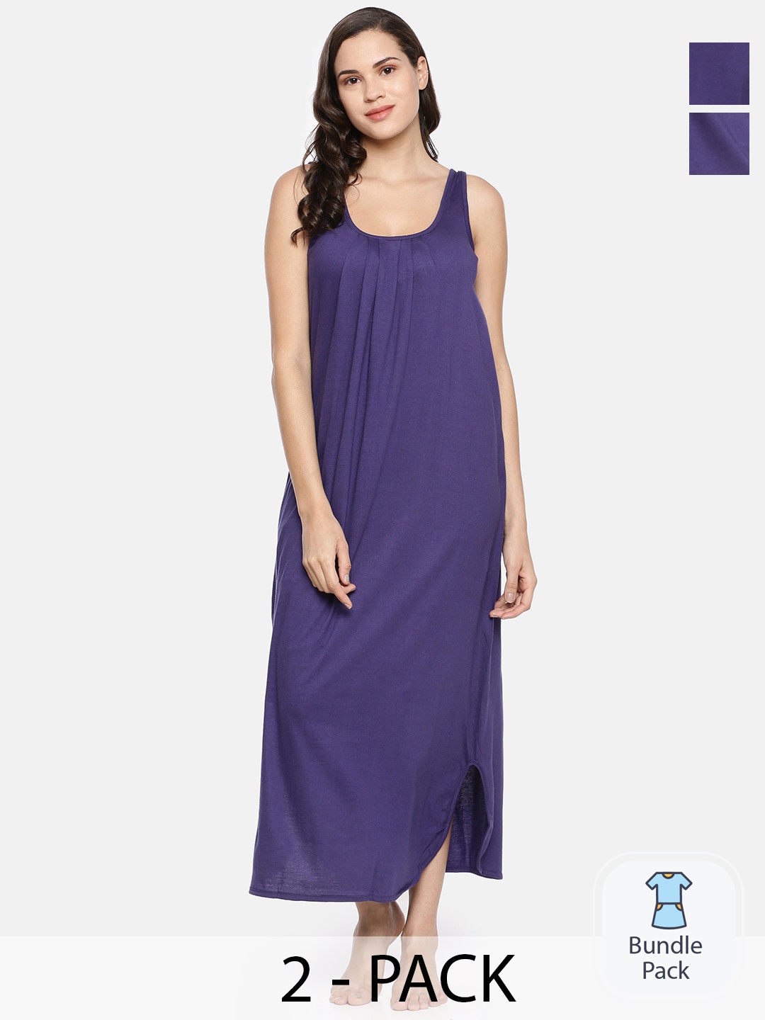 

GOLDSTROMS Pack Of 2 Sleeveless Maxi Nightdress, Purple