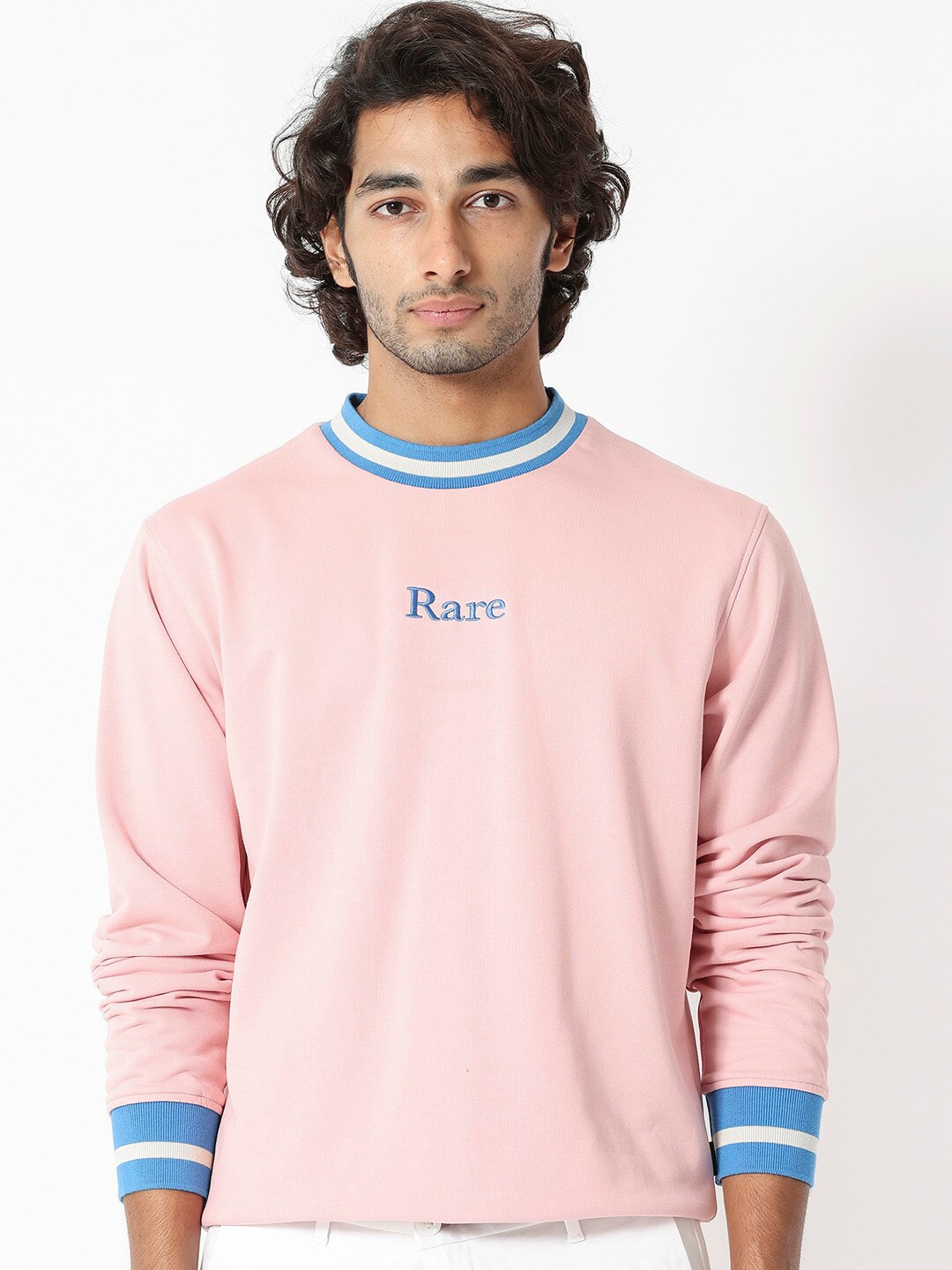 

RARE RABBIT Men Cancet Brand Logo Printed Sweatshirt, Pink