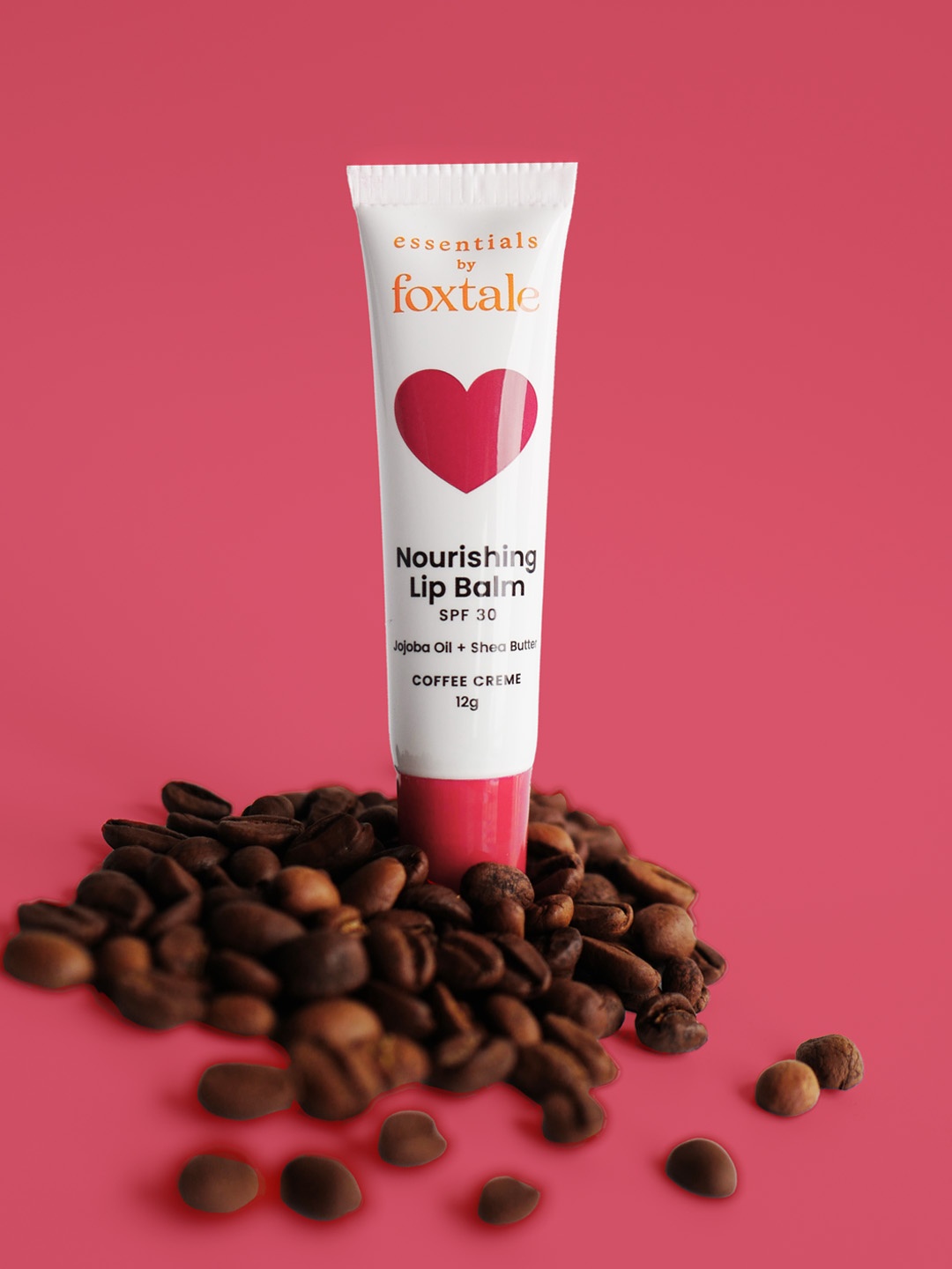 

FoxTale SPF 30 Nourishing Lip Balm with Jojoba Oil & Shea Butter 12g - Coffee Creme, Pink