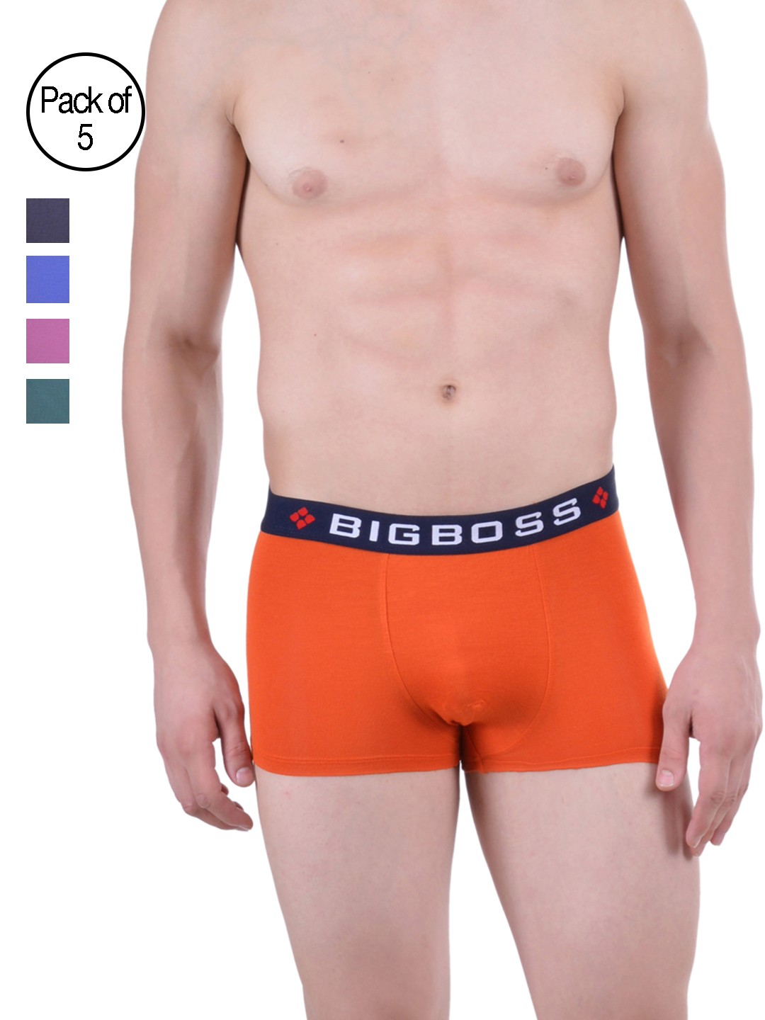 

Dollar Bigboss Men Solid Pack of 5 Micro Modal Trendy Trunk MDTR06-PO5, Multi