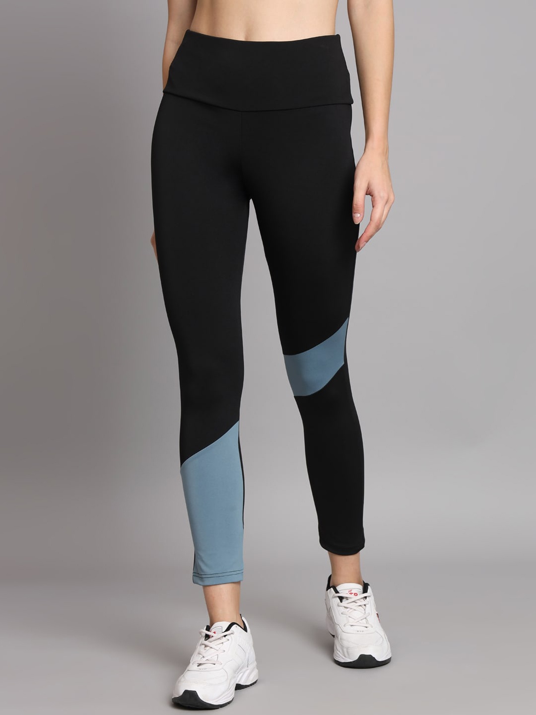 

COLOR CAPITAL High-Rise Antimicrobial Ankle Length Gym Tights, Black