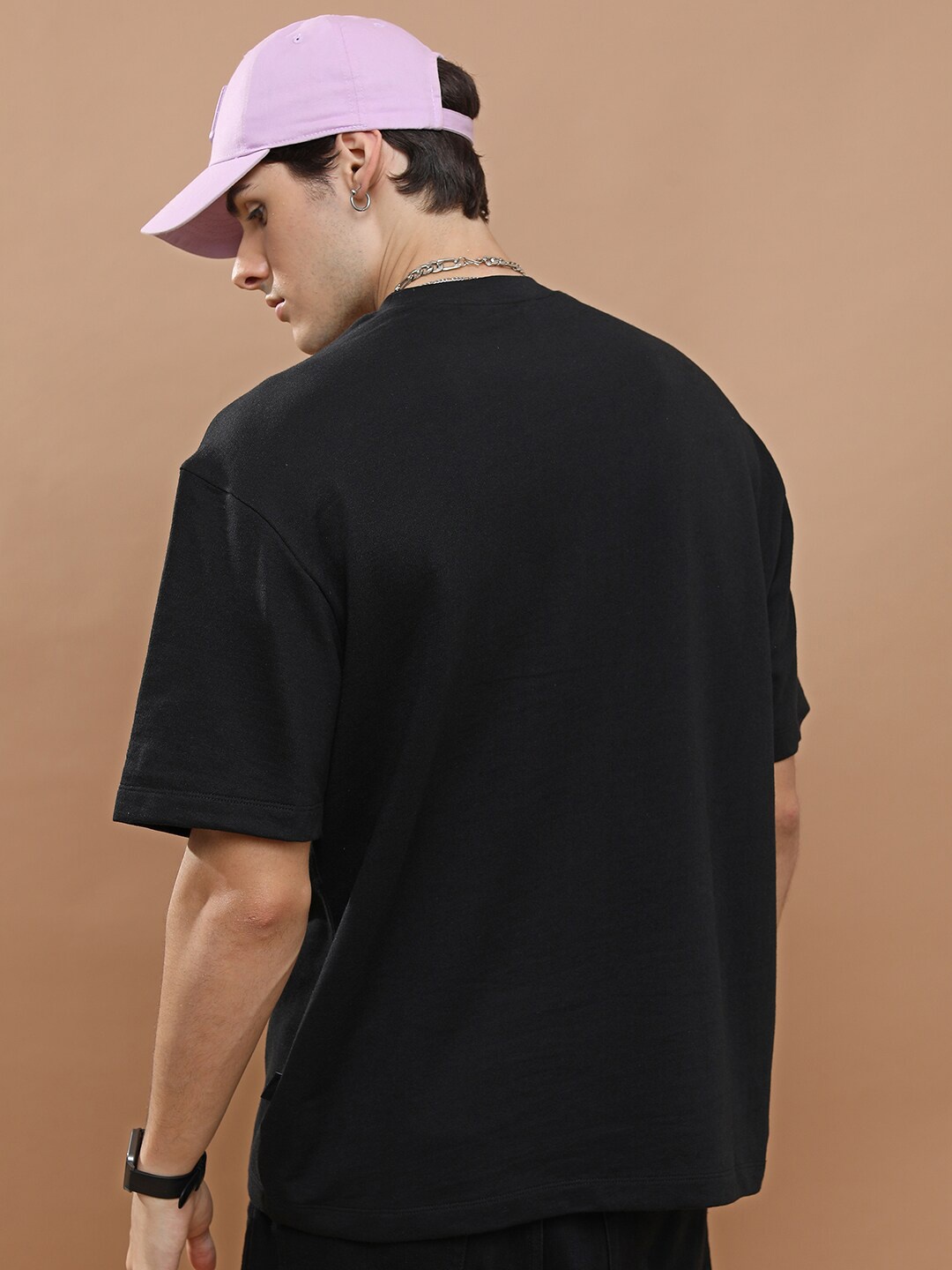 

HIGHLANDER Unisex Graphic Printed Oversized T-Shirt, Black